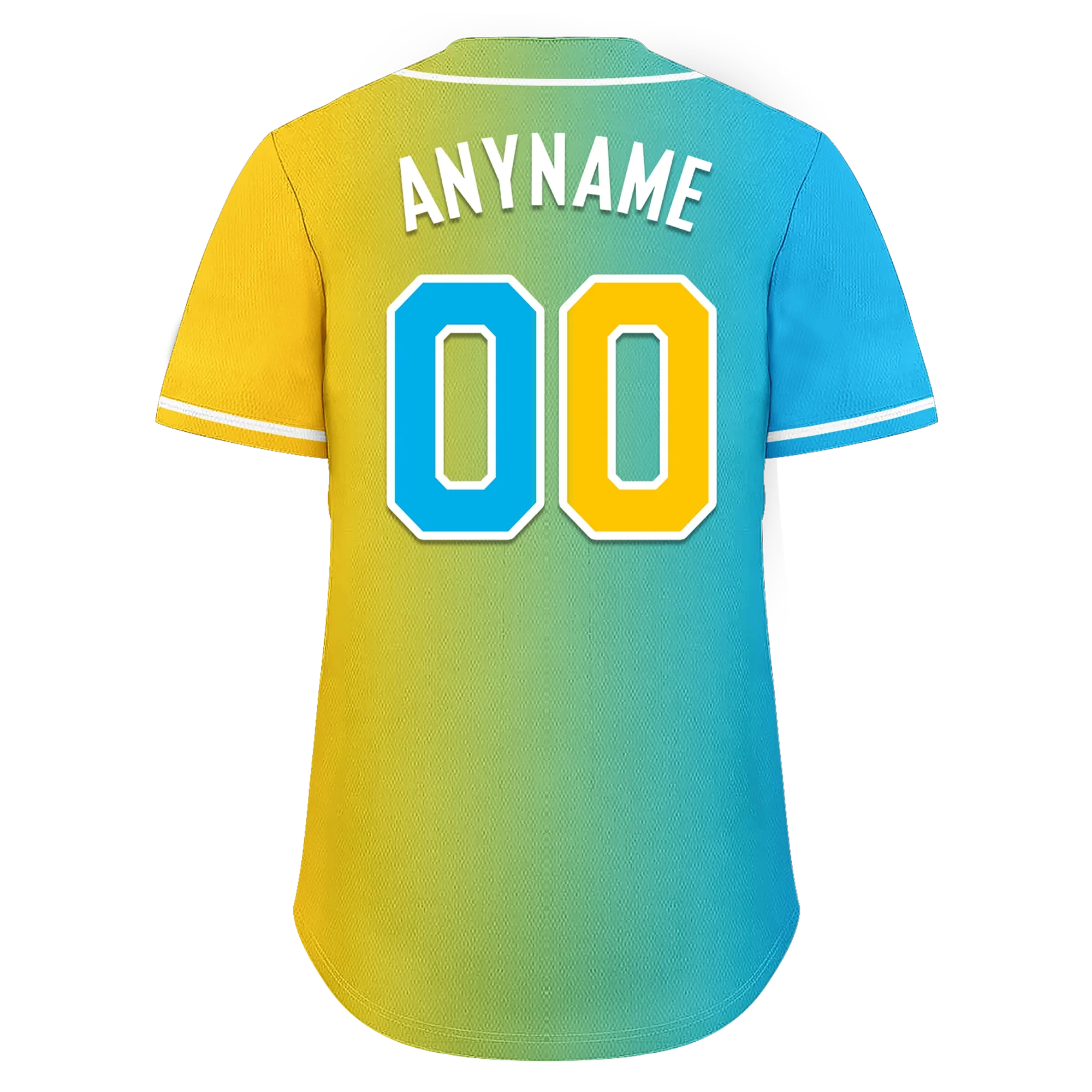 Custom Blue Yellow Gradient Fashion Personalized Authentic Baseball Jersey BSBJ01-D0a709b - Coolcustomize