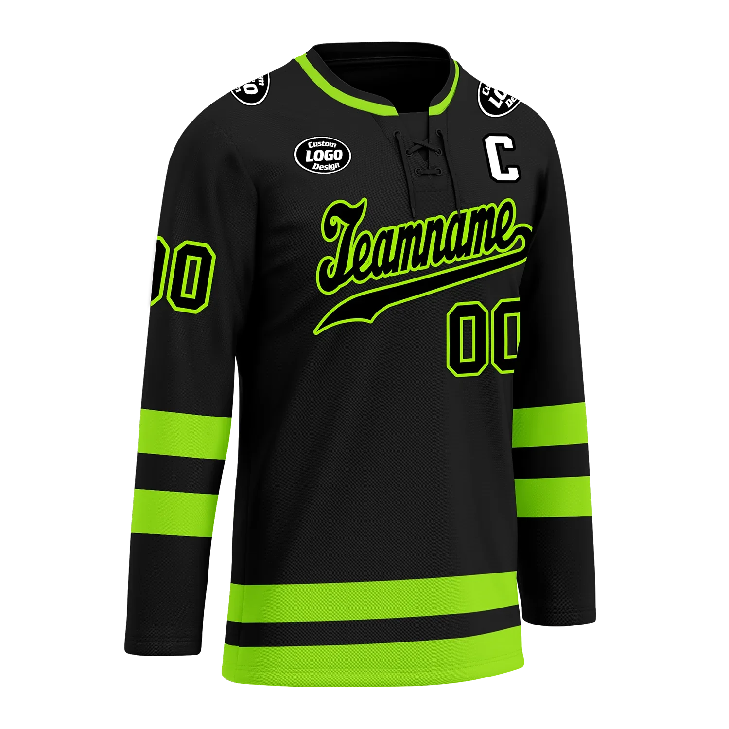 Custom Black Green Personalized Hockey Jersey HCKJ01-D0a70b8 - Coolcustomize