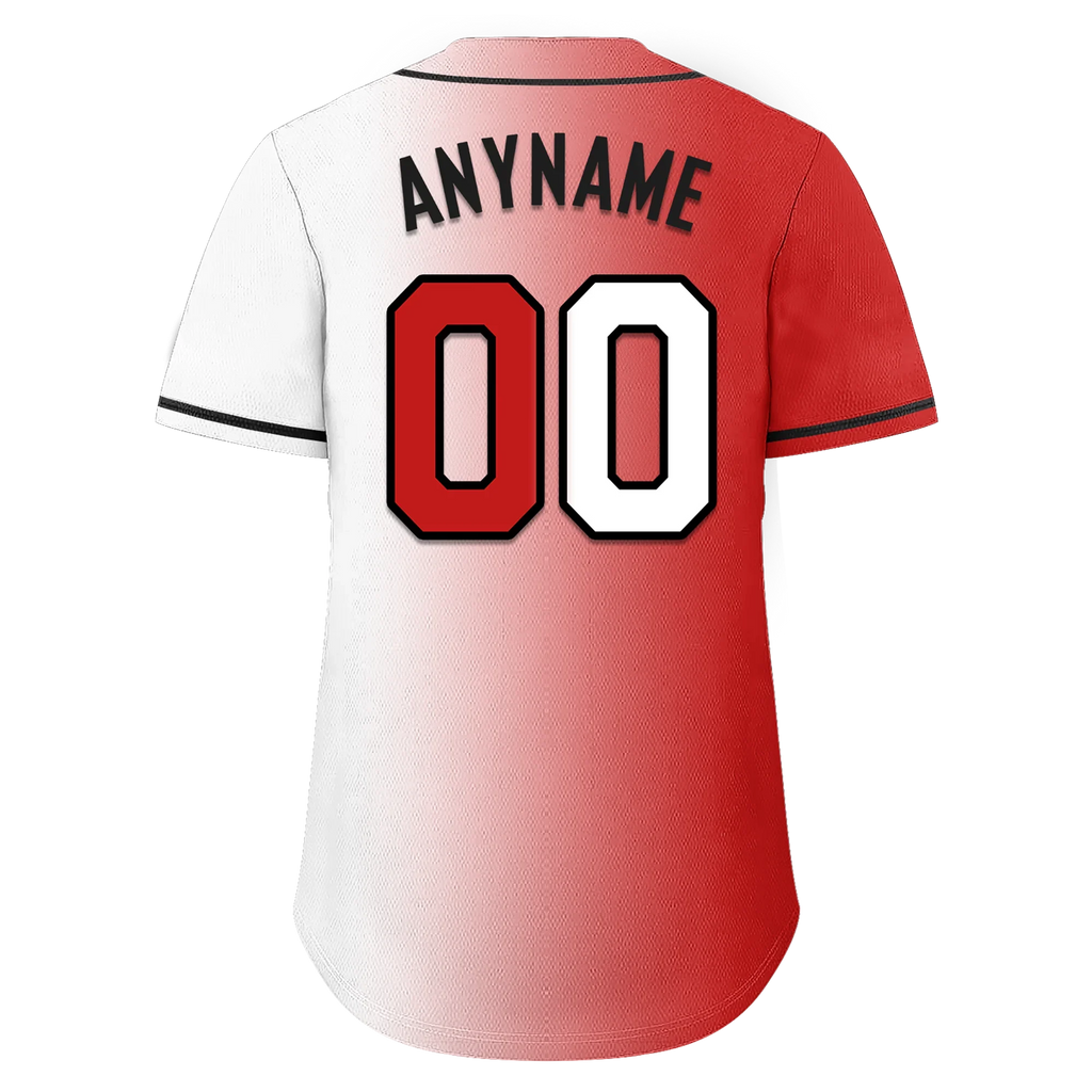 Custom Red White Gradient Fashion Personalized Authentic Baseball Jersey BSBJ01-D0a7aa9 - Coolcustomize