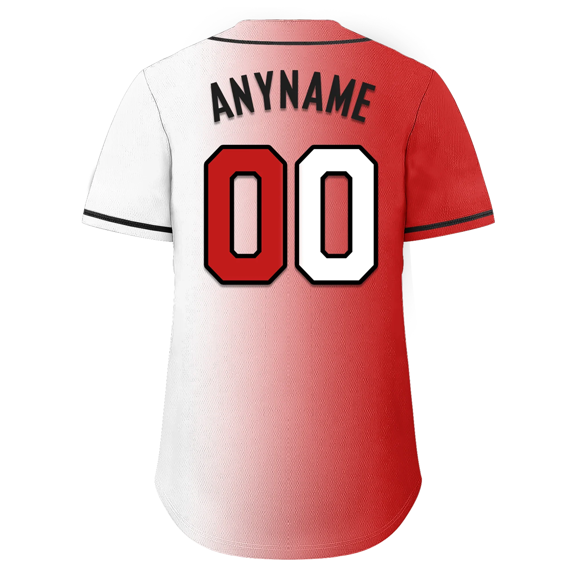 Custom Red White Gradient Fashion Personalized Authentic Baseball Jersey BSBJ01-D0a7aa9 - Coolcustomize