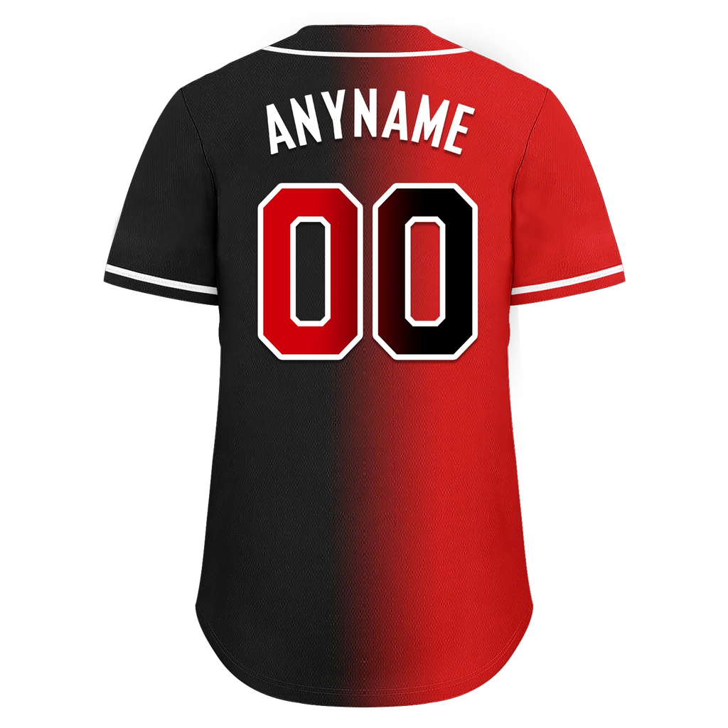 Custom Red Black Gradient Fashion Personalized Authentic Baseball Jersey BSBJ01-D0a707a - Coolcustomize