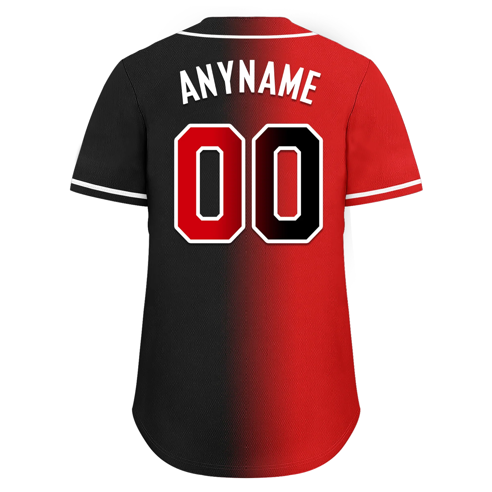 Custom Red Black Gradient Fashion Personalized Authentic Baseball Jersey BSBJ01-D0a707a - Coolcustomize