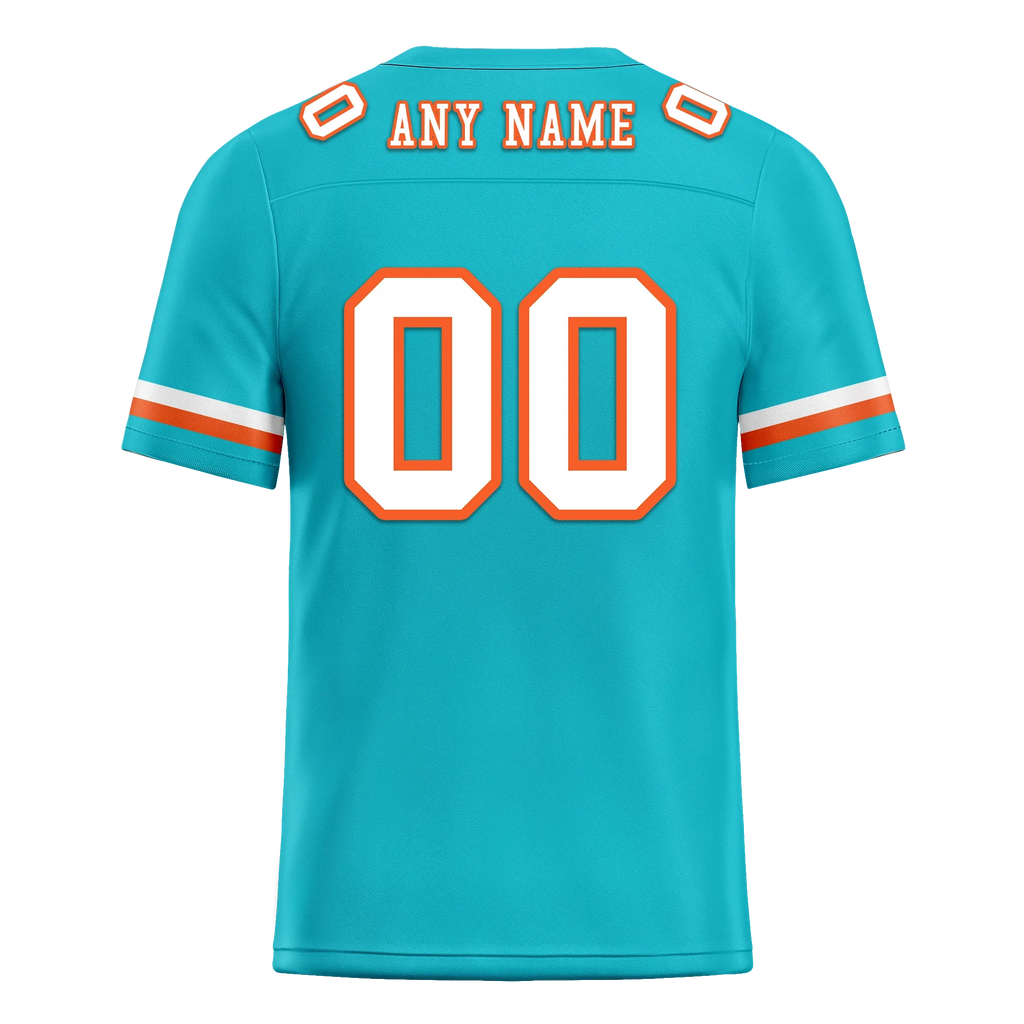 Custom Cyan Classic Style Personalized Authentic Football Jersey FBJ02-bd0a70ba - Coolcustomize
