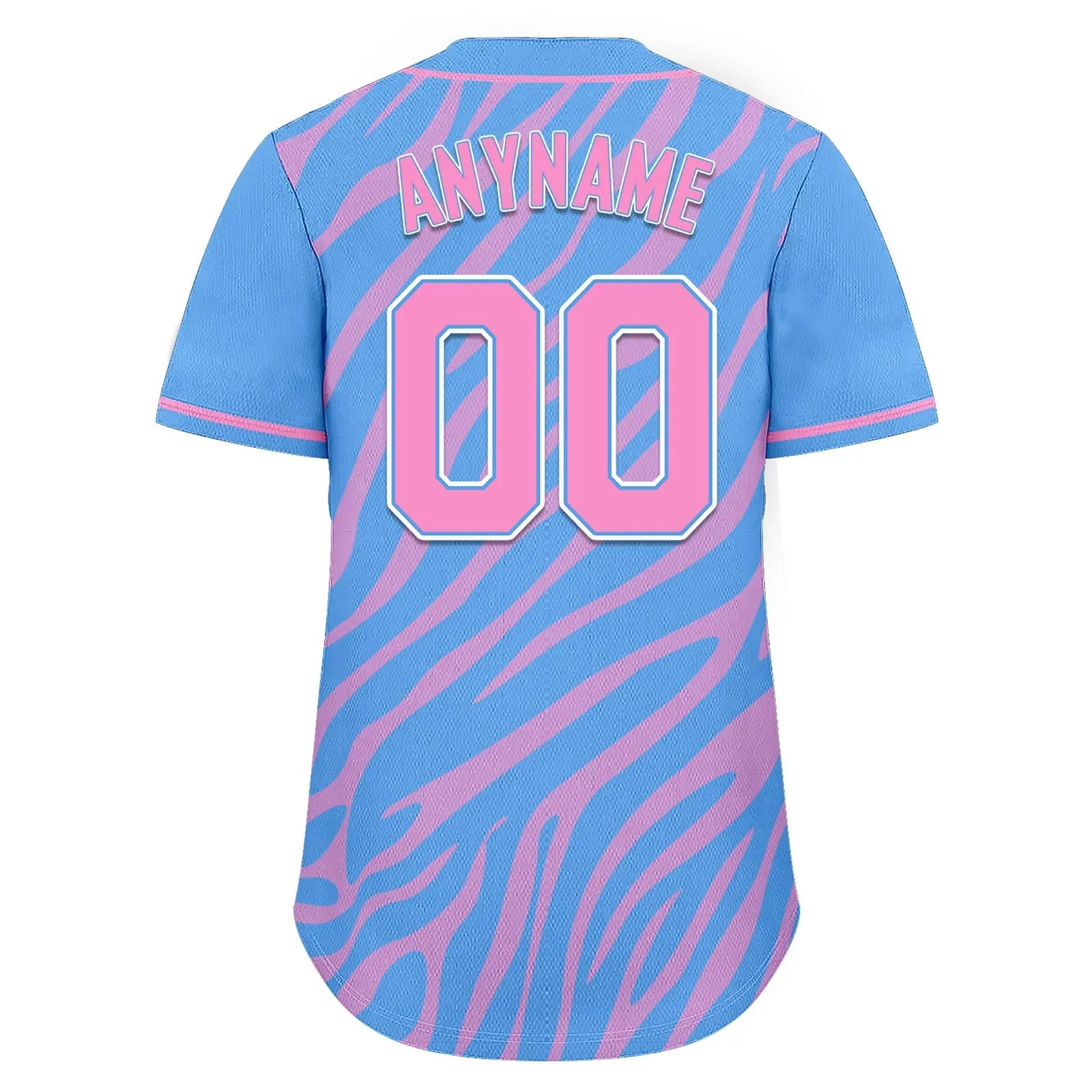 Custom Blue Pink Zebra Pattern Personalized Authentic Baseball Jersey BSBJ01-D020201-17 - Coolcustomize