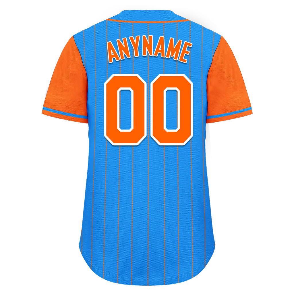 Custom Blue Orange Stripe Fashion Personalized Authentic Baseball Jersey BSBJ01-D017211 - Coolcustomize