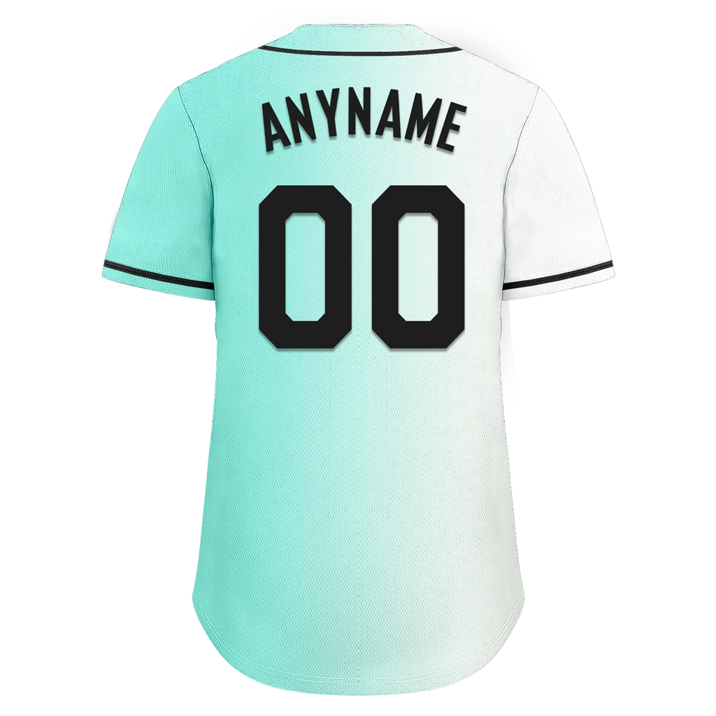 Custom White Green Gradient Fashion Personalized Authentic Baseball Jersey BSBJ01-D0a7aa7 - Coolcustomize