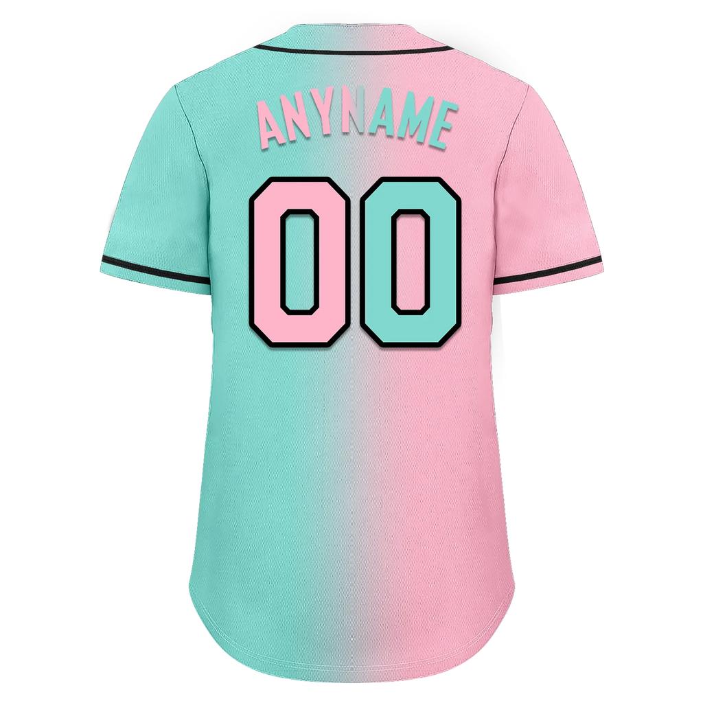 Custom Pink Cyan Gradient Fashion Personalized Authentic Baseball Jersey BSBJ01-D0a708b - Coolcustomize