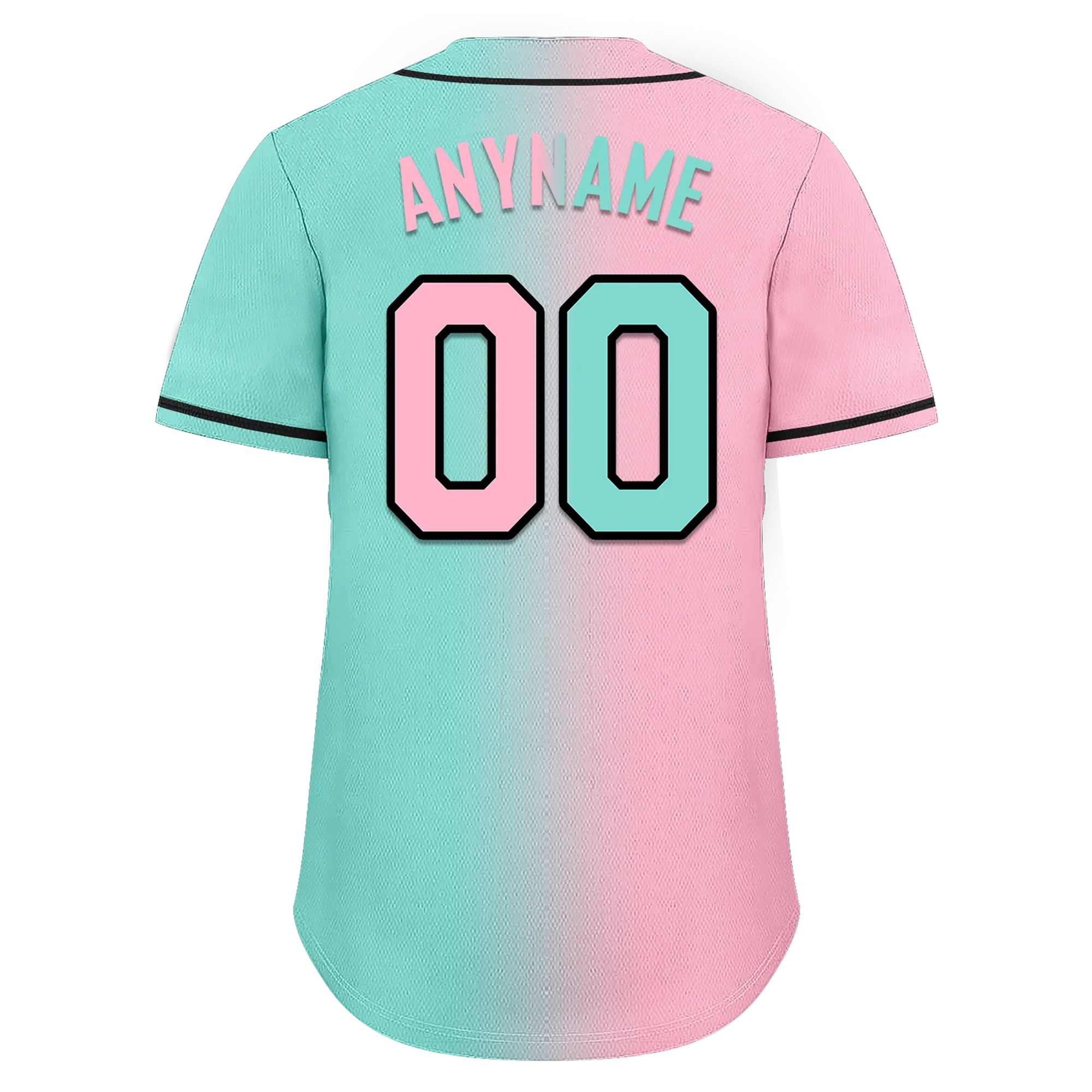 Custom Pink Cyan Gradient Fashion Personalized Authentic Baseball Jersey BSBJ01-D0a708b - Coolcustomize