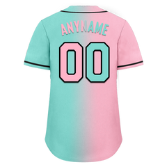 Custom Pink Cyan Gradient Fashion Personalized Authentic Baseball Jersey BSBJ01-D0a708b