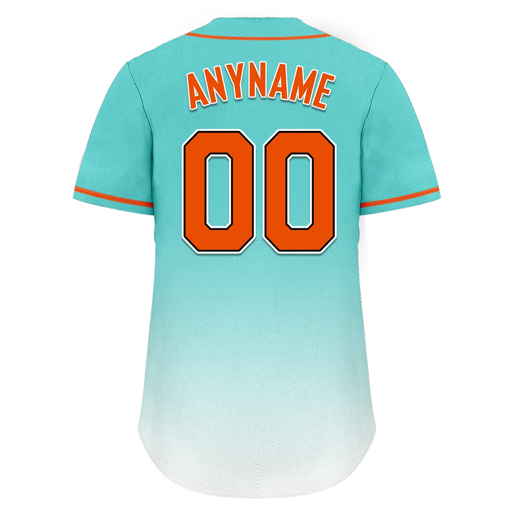 Custom Cyan White Fade Fashion Personalized Authentic Baseball Jersey BSBJ01-D0a70e8 - Coolcustomize