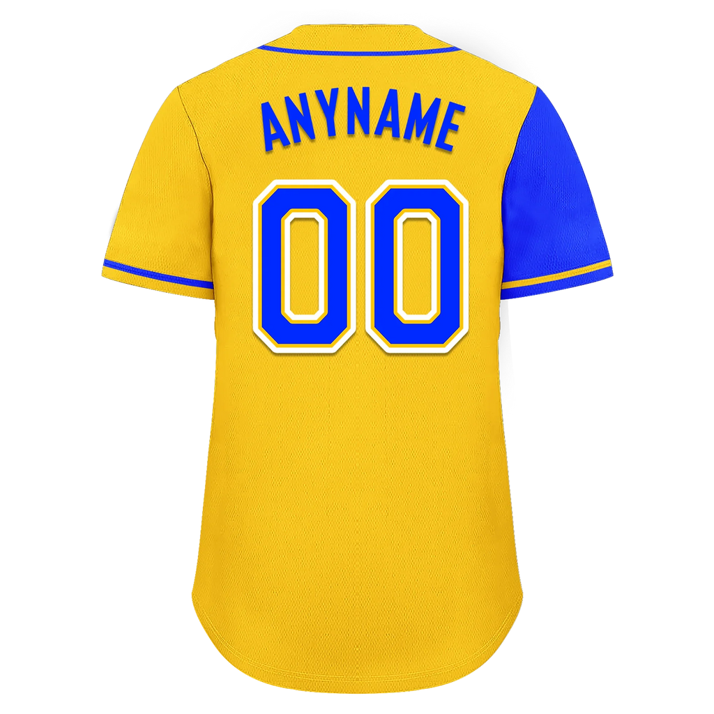 Custom Blue Yellow Skull Fashion Personalized Authentic Baseball Jersey BSBJ01-D017157 - Coolcustomize