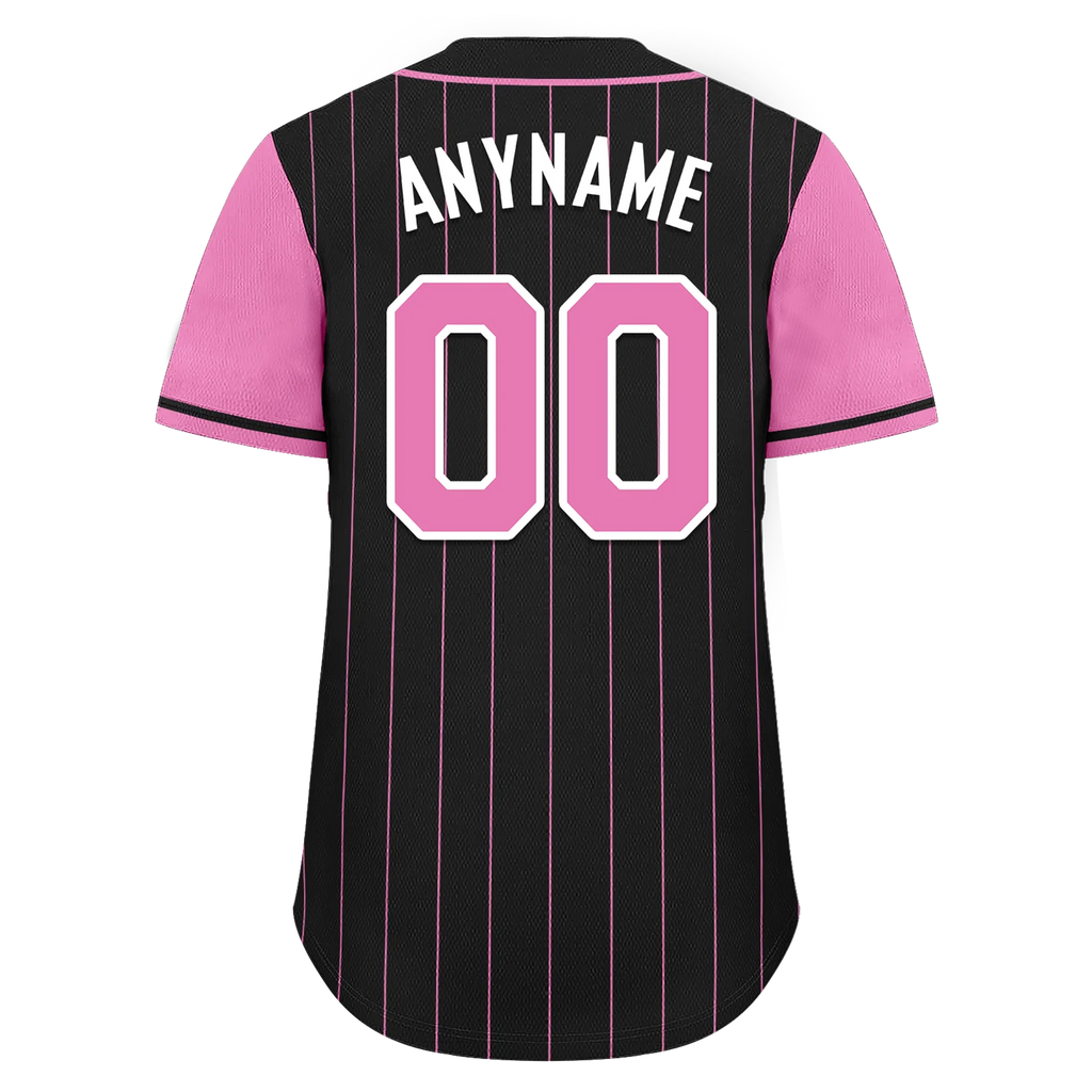 Custom Black Pink Stripe Fashion Personalized Authentic Baseball Jersey BSBJ01-D017226 - Coolcustomize