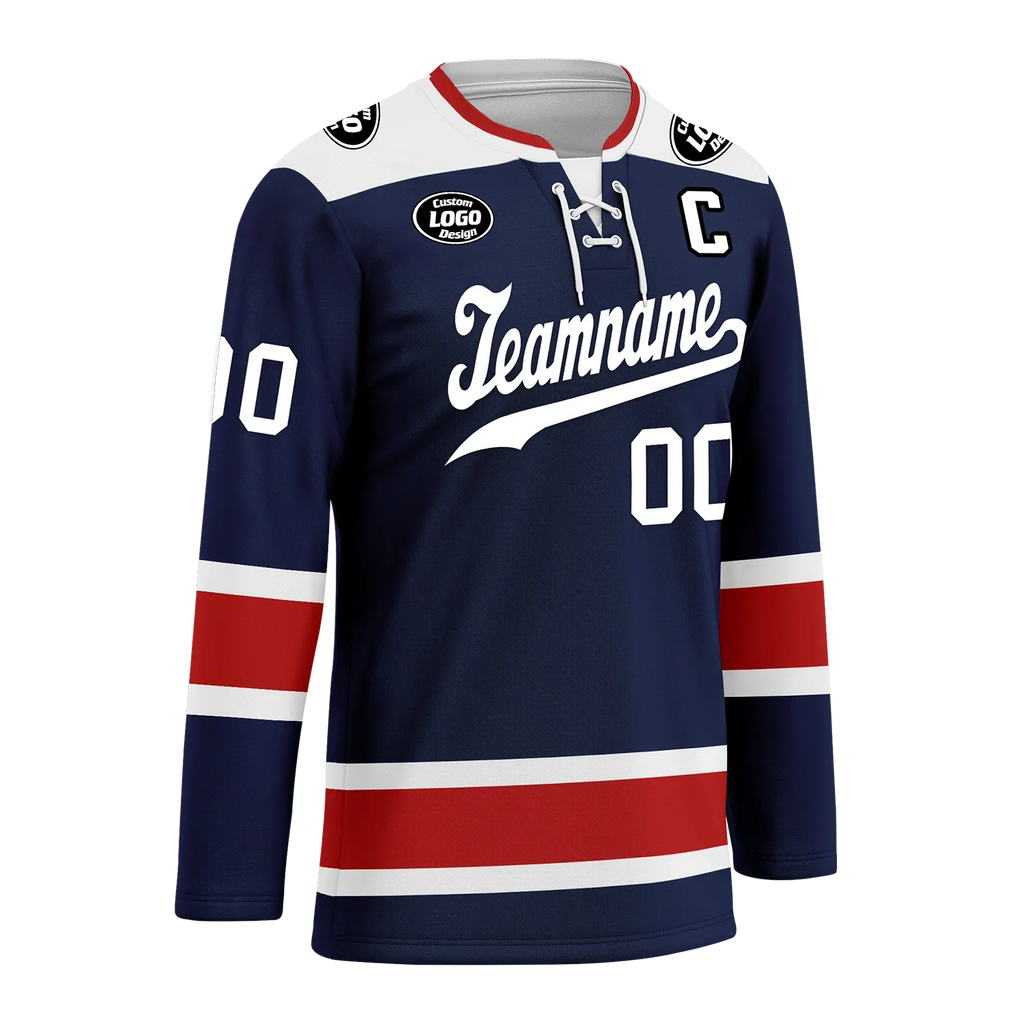 Custom Blue Red Personalized Hockey Jersey HCKJ01-D0a70f0 - Coolcustomize