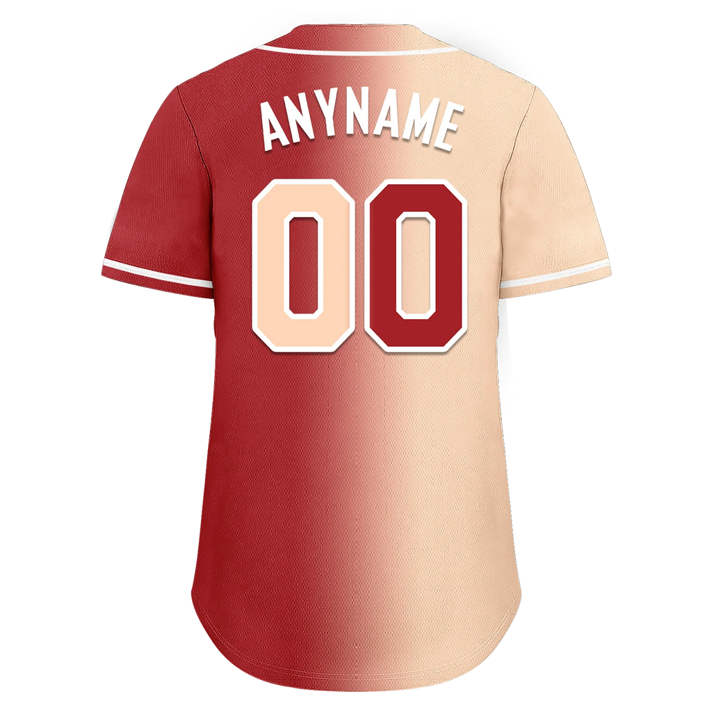 Custom Beige Red Gradient Fashion Personalized Authentic Baseball Jersey BSBJ01-D0a708f - Coolcustomize