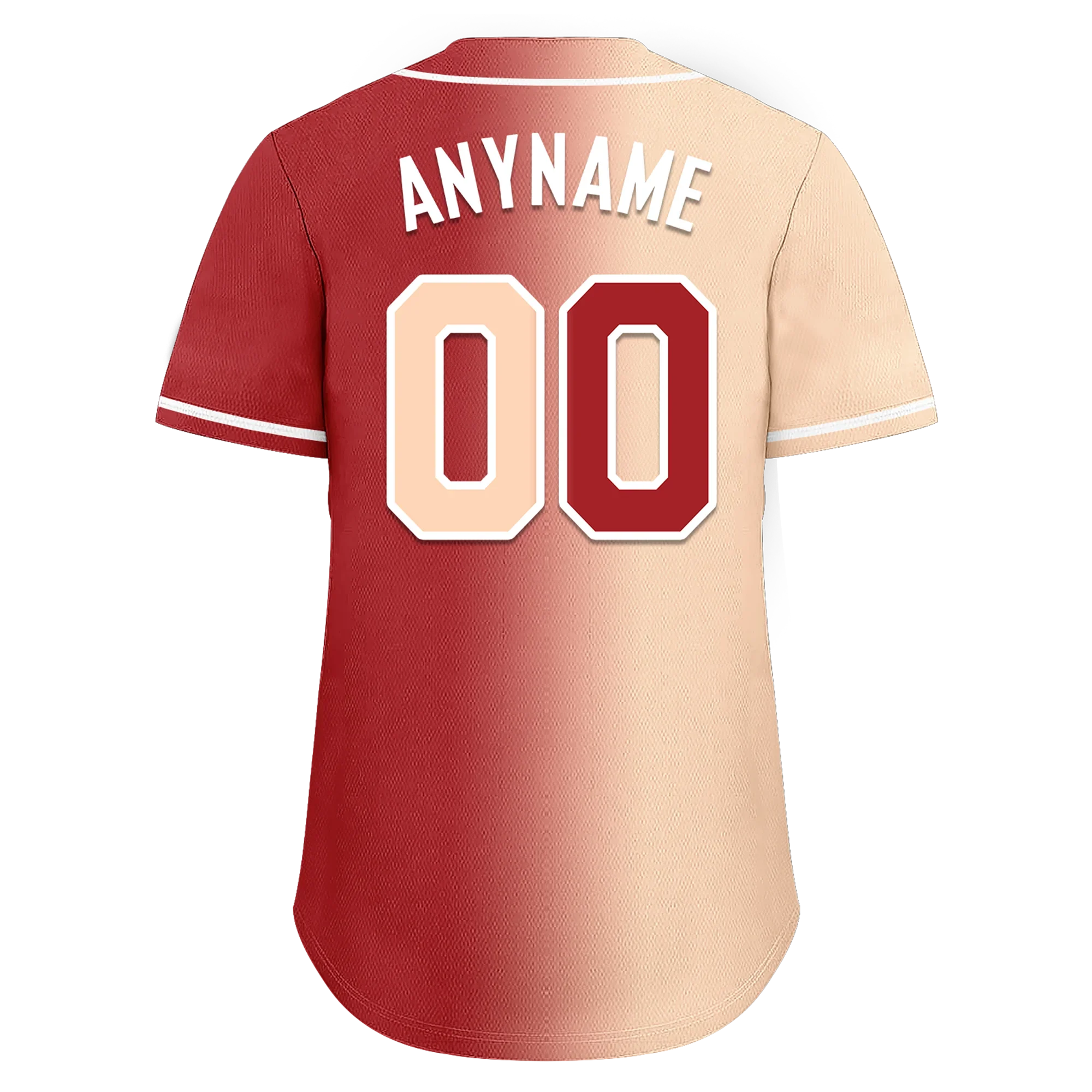 Custom Beige Red Gradient Fashion Personalized Authentic Baseball Jersey BSBJ01-D0a708f - Coolcustomize