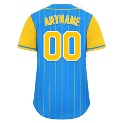 Custom Blue Yellow Stripe Fashion Personalized Authentic Baseball Jersey BSBJ01-D017212