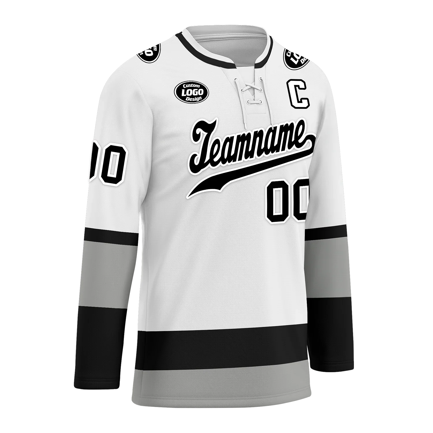 Custom White Grey Personalized Hockey Jersey HCKJ01-D0a70e7 - Coolcustomize