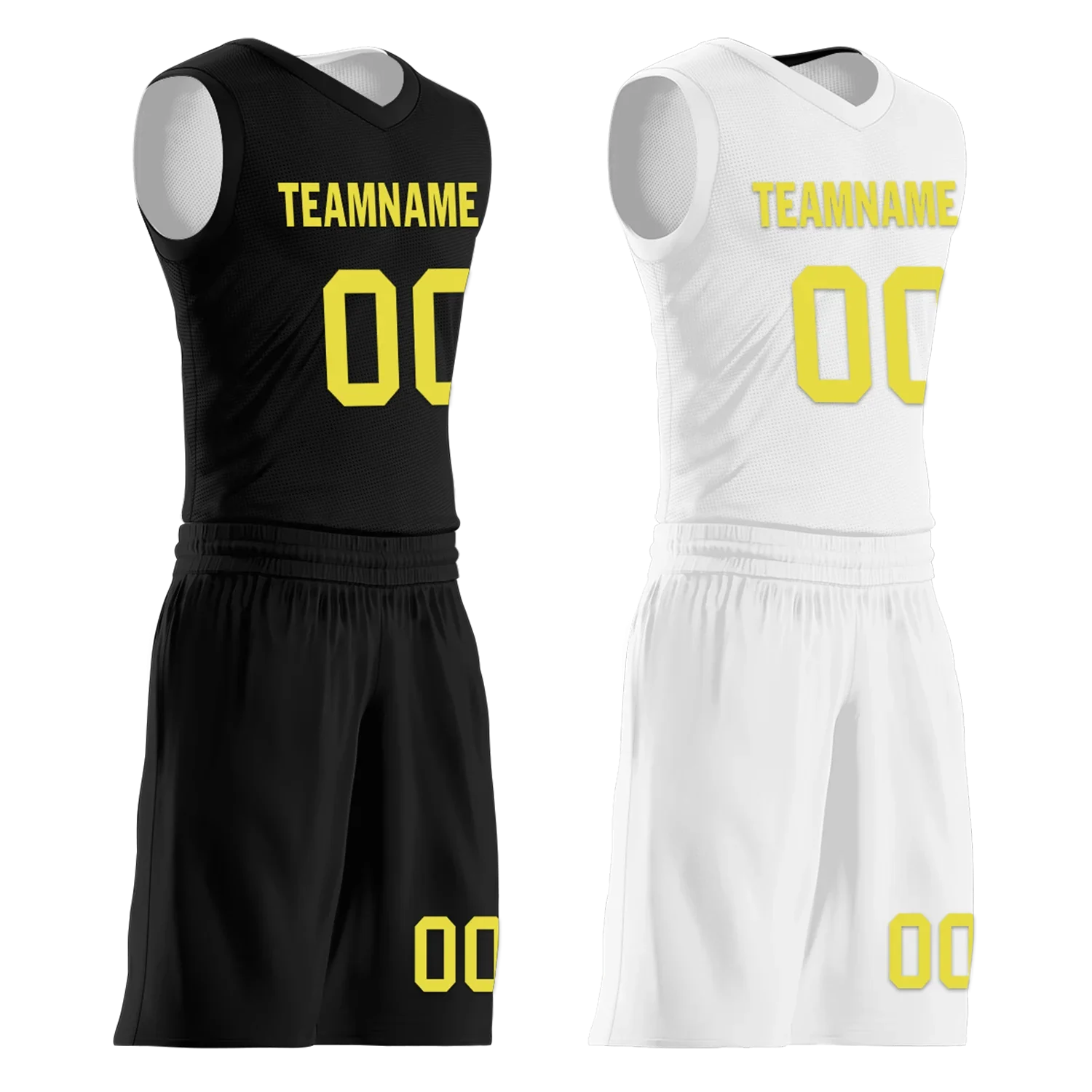 Custom Black White Classic Style Reversible Basketball Uniform Personalized COOLMAX BBJR-D017048 - Coolcustomize