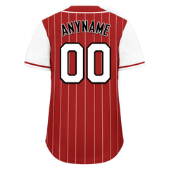 Custom Red White Stripe Fashion Personalized Authentic Baseball Jersey BSBJ01-D017222