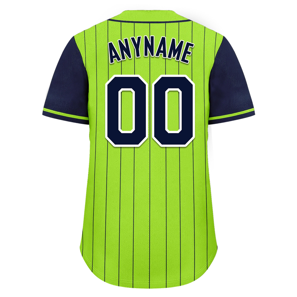 Custom Green Blue Stripe Fashion Personalized Authentic Baseball Jersey BSBJ01-D017232 - Coolcustomize