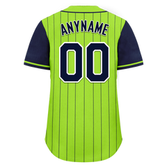 Custom Green Blue Stripe Fashion Personalized Authentic Baseball Jersey BSBJ01-D017232