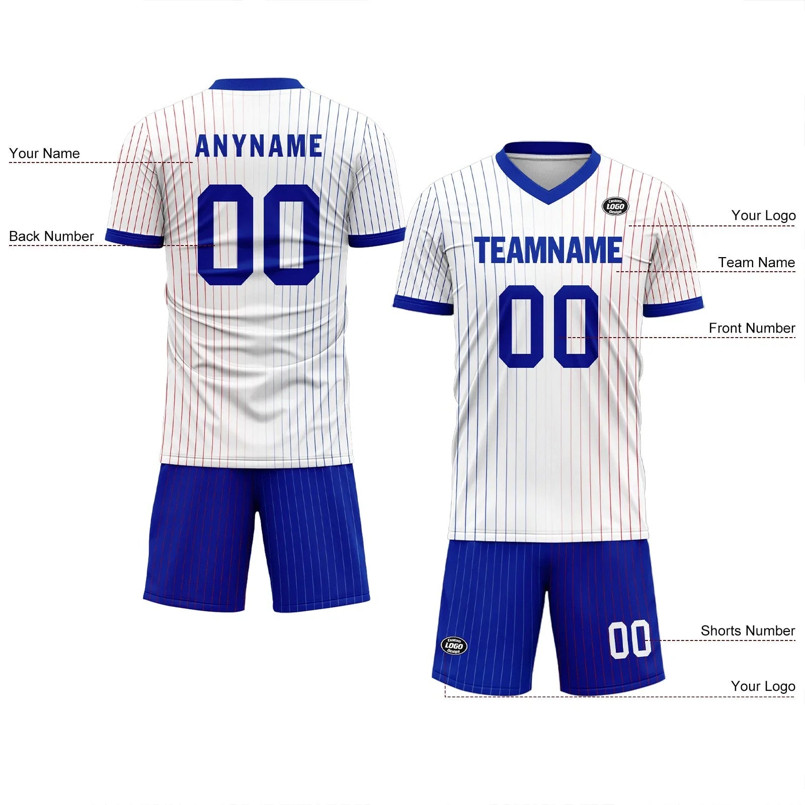 Custom France White Blue Soccer Sets Jersey Personalized SCJ101-D06141 - Coolcustomize