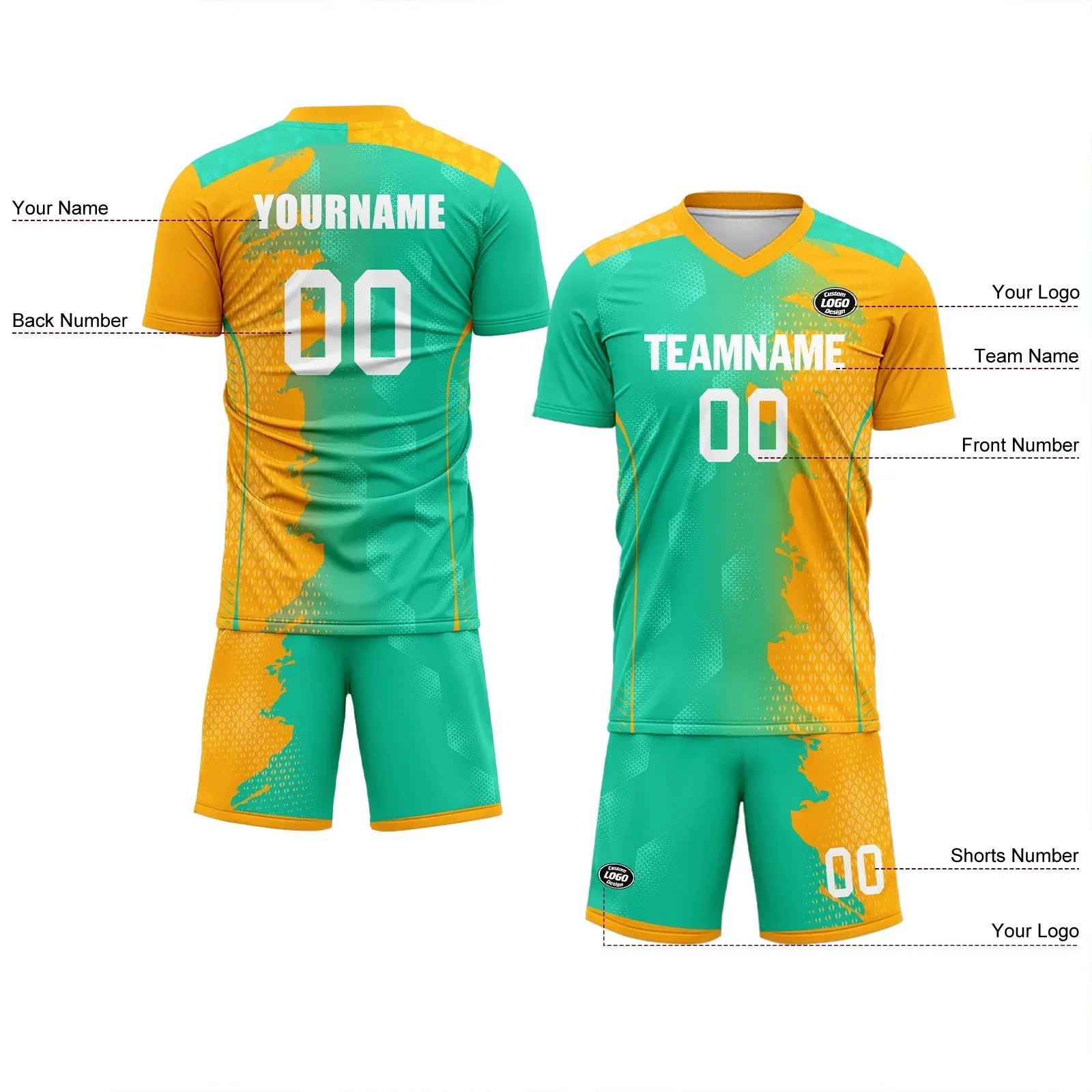 Custom Green Yellow Soccer Sets Jersey Personalized SCJ101-D020210-6 - Coolcustomize