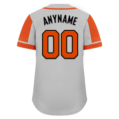 Custom Gray Orange Raglan Sleeves Personalized Authentic Baseball Jersey BSBJ01-D017187