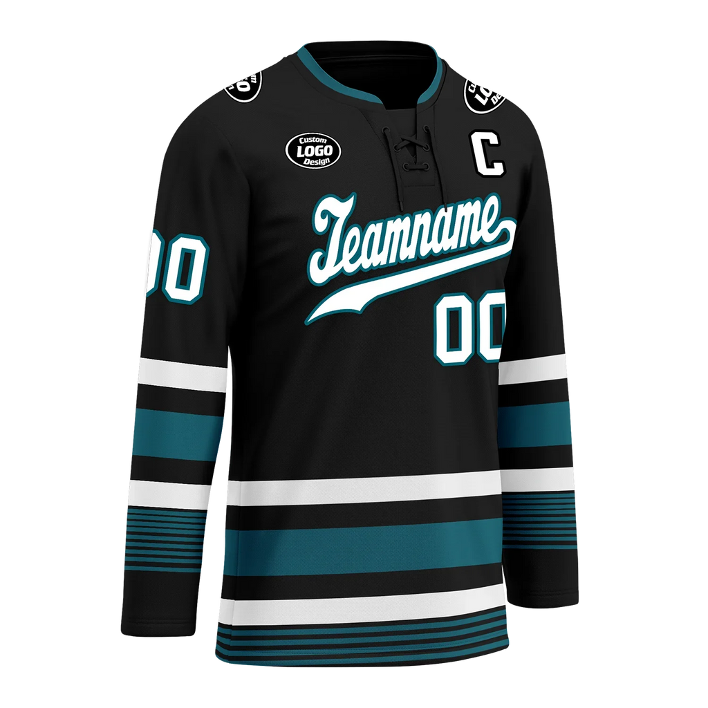Custom Black Personalized Hockey Jersey HCKJ01-D0a70d0 - Coolcustomize
