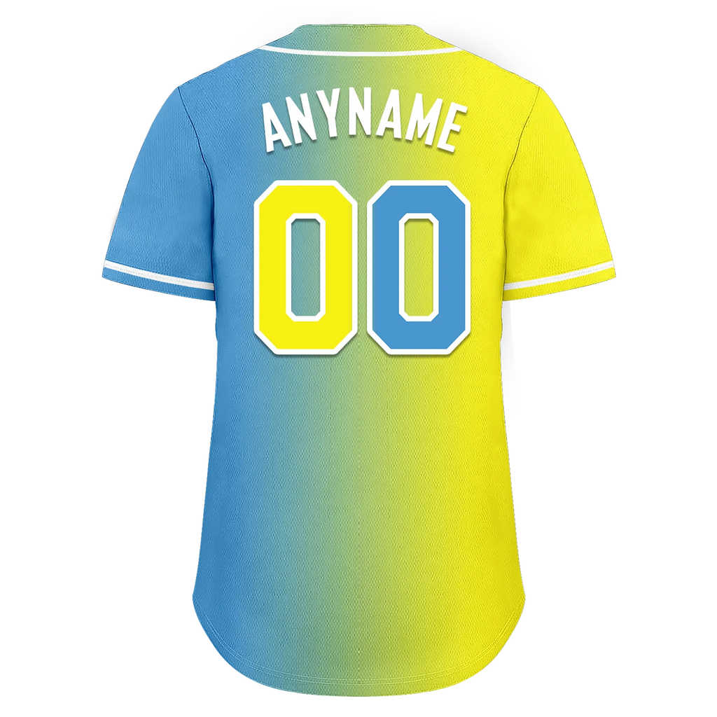 Custom Yellow Blue Gradient Fashion Personalized Authentic Baseball Jersey BSBJ01-D0a7aa0 - Coolcustomize