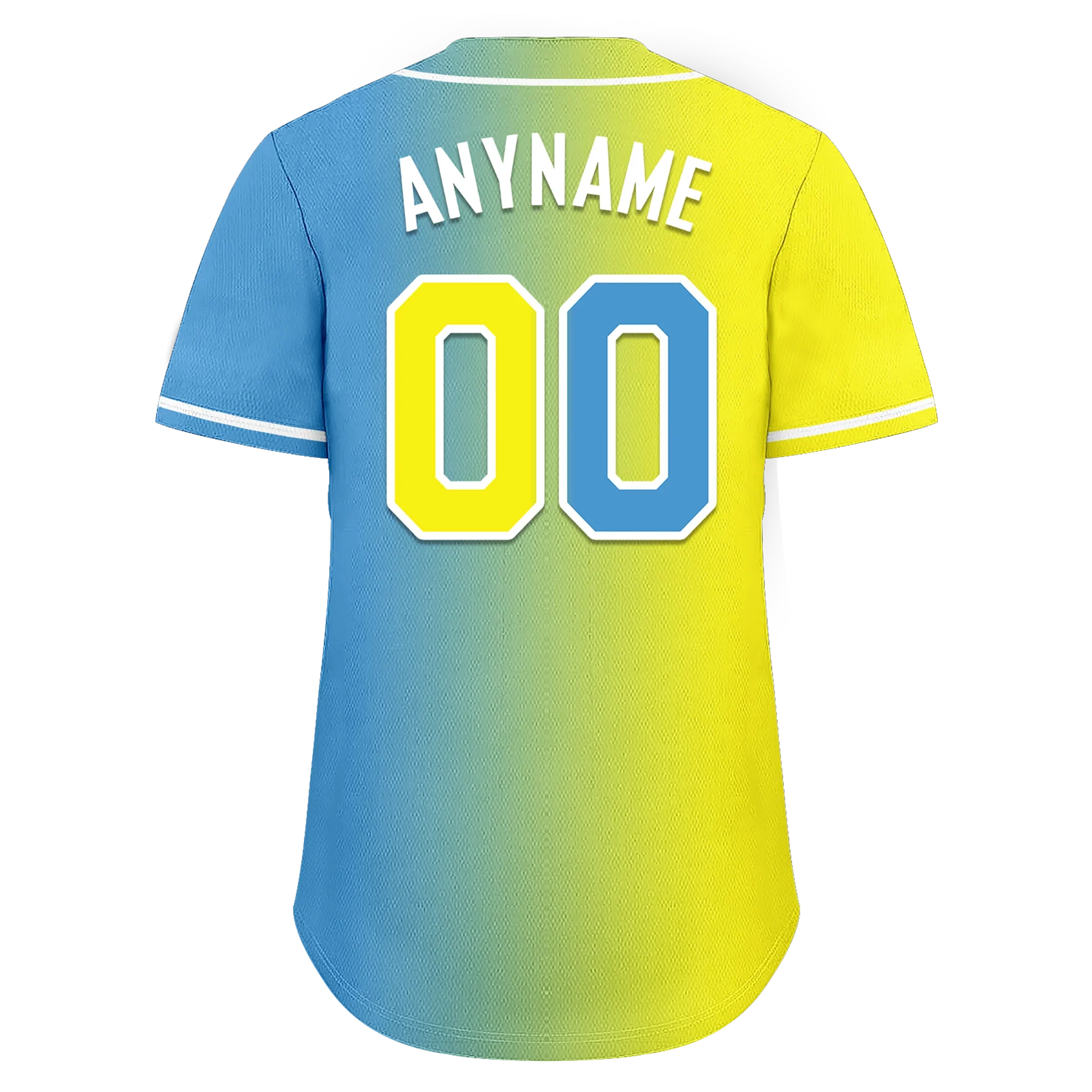 Custom Yellow Blue Gradient Fashion Personalized Authentic Baseball Jersey BSBJ01-D0a7aa0 - Coolcustomize