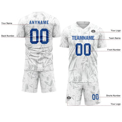 Custom White Gray Soccer Sets Jersey Personalized SCJ101-D28036