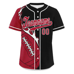 Custom Black Red Classic Style Personalized Authentic Baseball Jersey UN002-D0b0a00-d