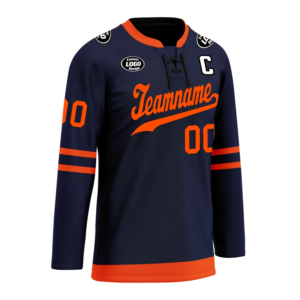 Custom Blue Orange Personalized Hockey Jersey HCKJ01-D0a70c8 - Coolcustomize