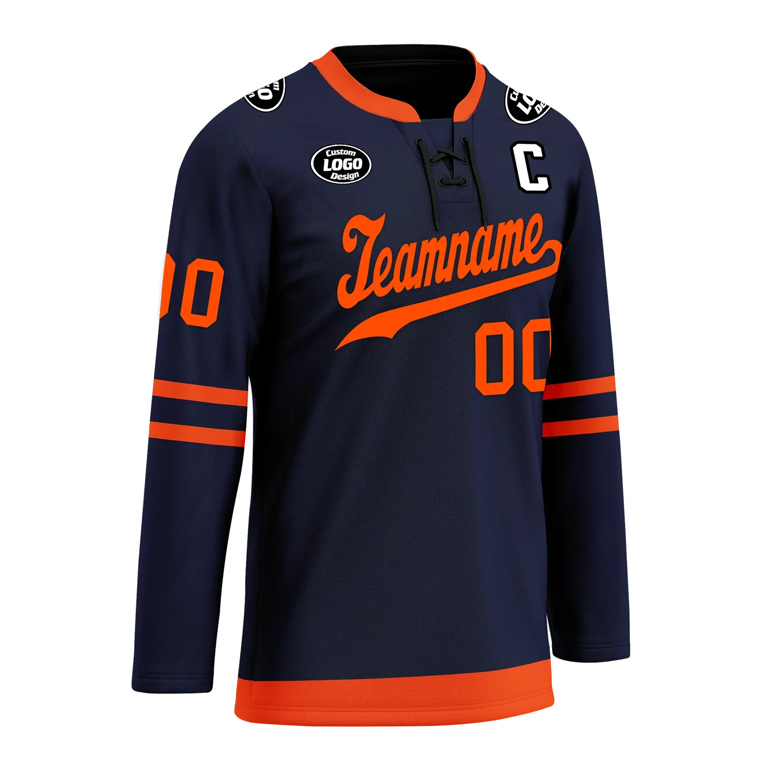 Custom Blue Orange Personalized Hockey Jersey HCKJ01-D0a70c8 - Coolcustomize