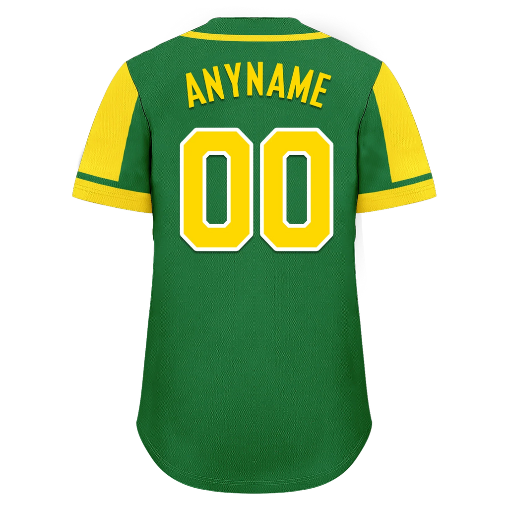 Custom Green Yellow Raglan Sleeves Personalized Authentic Baseball Jersey BSBJ01-D017191 - Coolcustomize