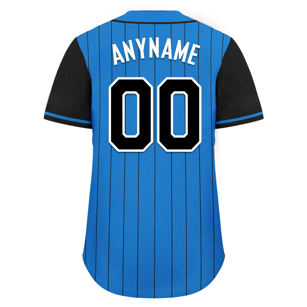Custom Blue Black Stripe Fashion Personalized Authentic Baseball Jersey BSBJ01-D017213 - Coolcustomize