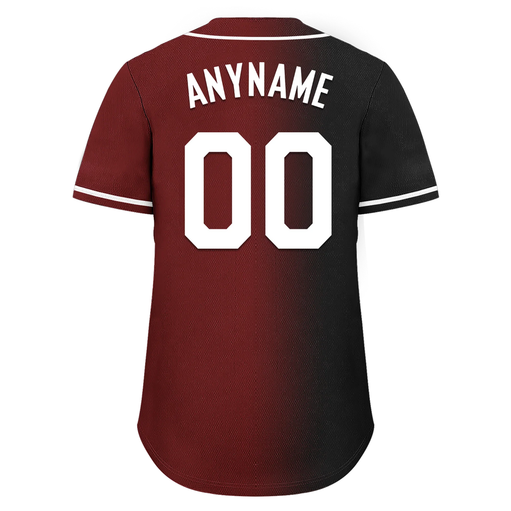 Custom Black Red Gradient Fashion Personalized Authentic Baseball Jersey BSBJ01-D0a7aae - Coolcustomize