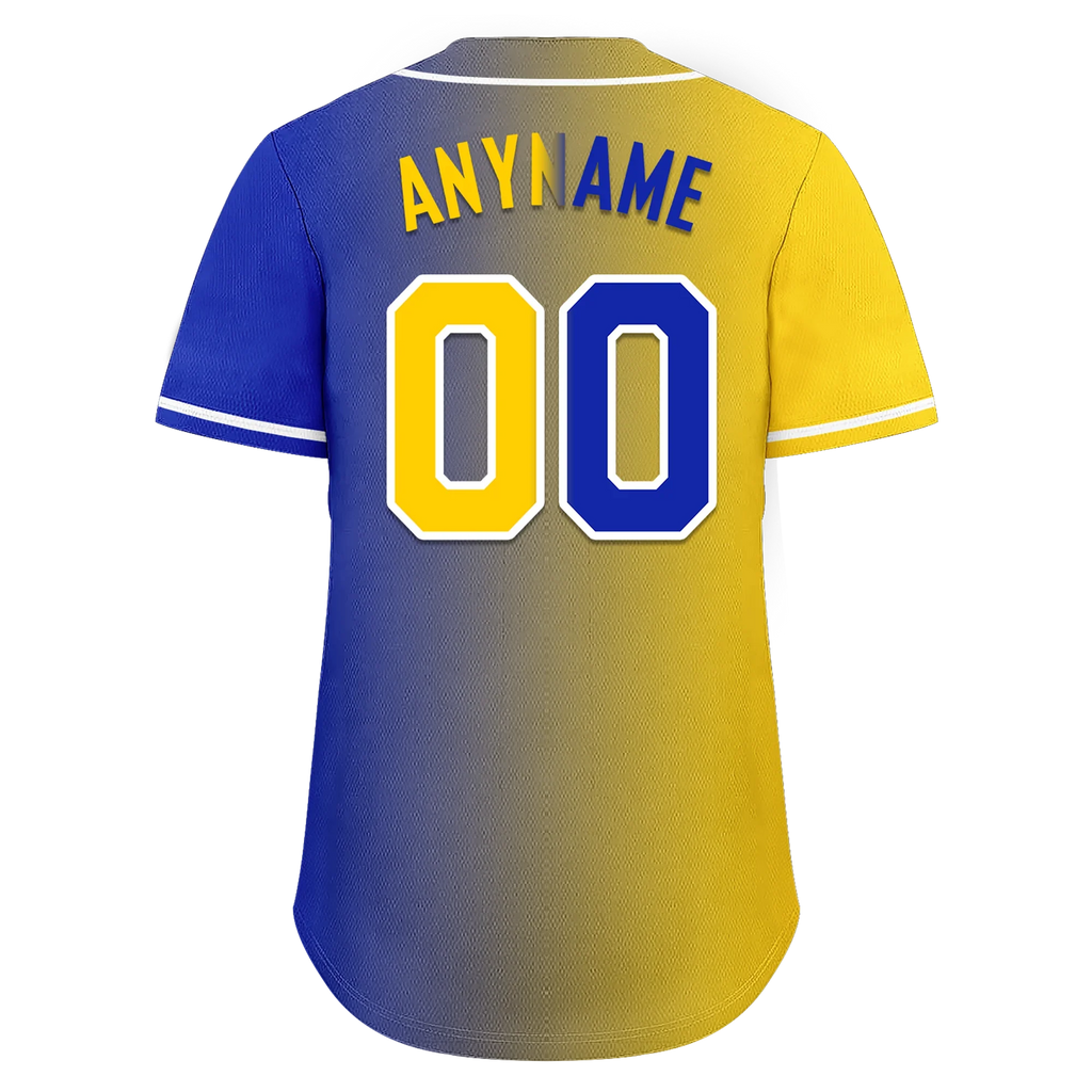 Custom Yellow Blue Gradient Fashion Personalized Authentic Baseball Jersey BSBJ01-D0a7098 - Coolcustomize