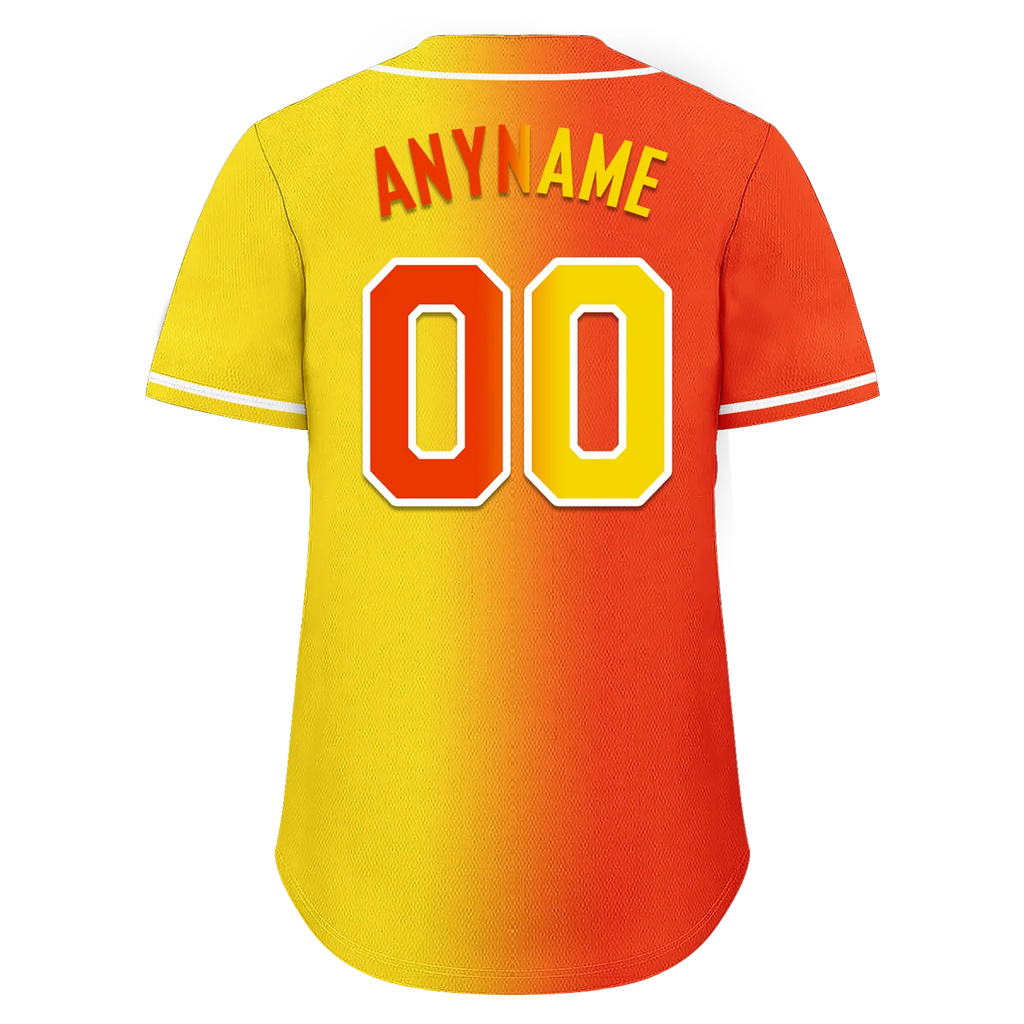 Custom Orange Yellow Gradient Fashion Personalized Authentic Baseball Jersey BSBJ01-D0a707e - Coolcustomize