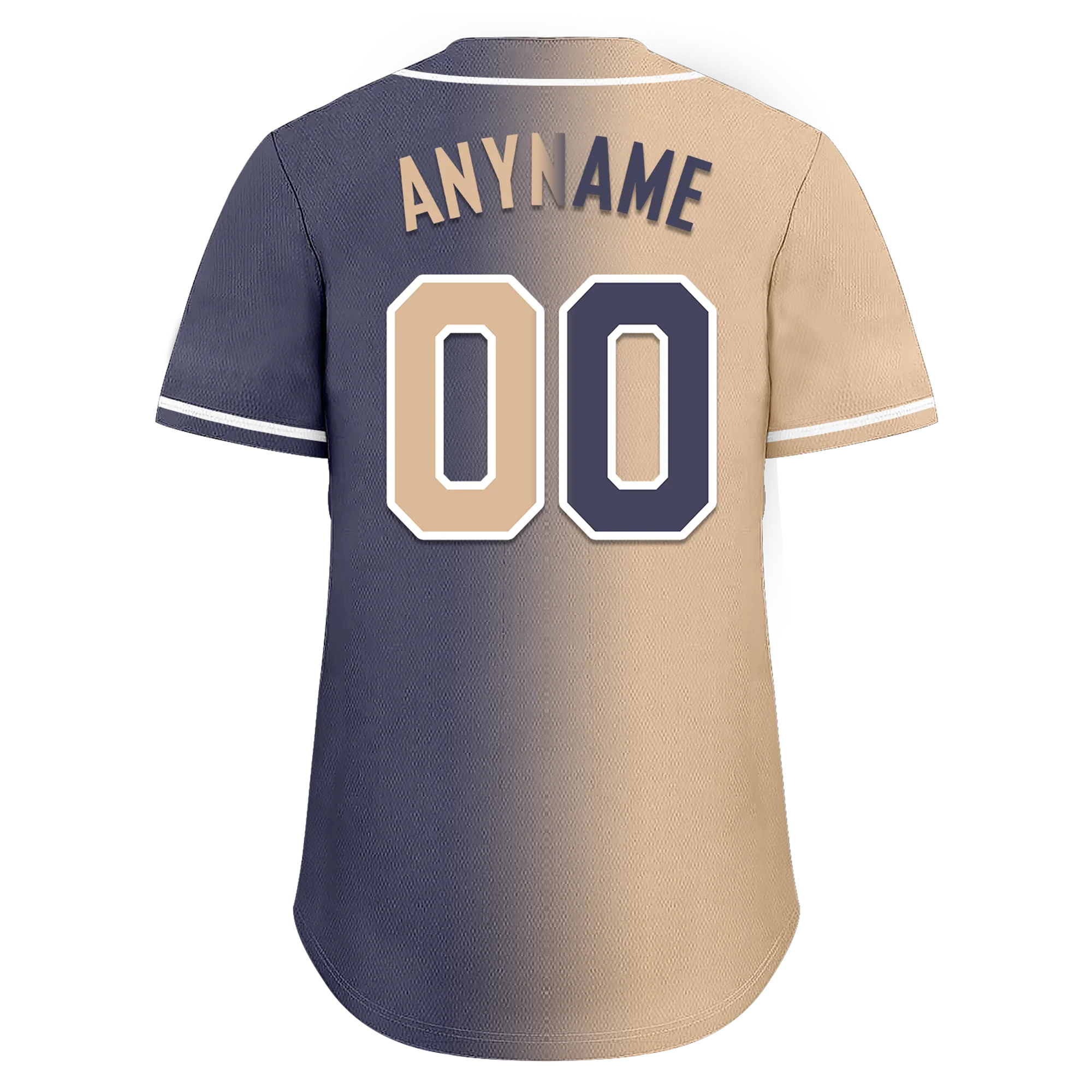 Custom Beige Blue Gradient Fashion Personalized Authentic Baseball Jersey BSBJ01-D0a7080 - Coolcustomize
