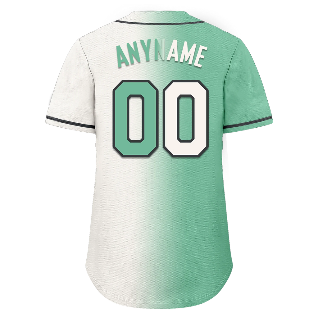 Custom Green White Gradient Fashion Personalized Authentic Baseball Jersey BSBJ01-D0a708a - Coolcustomize