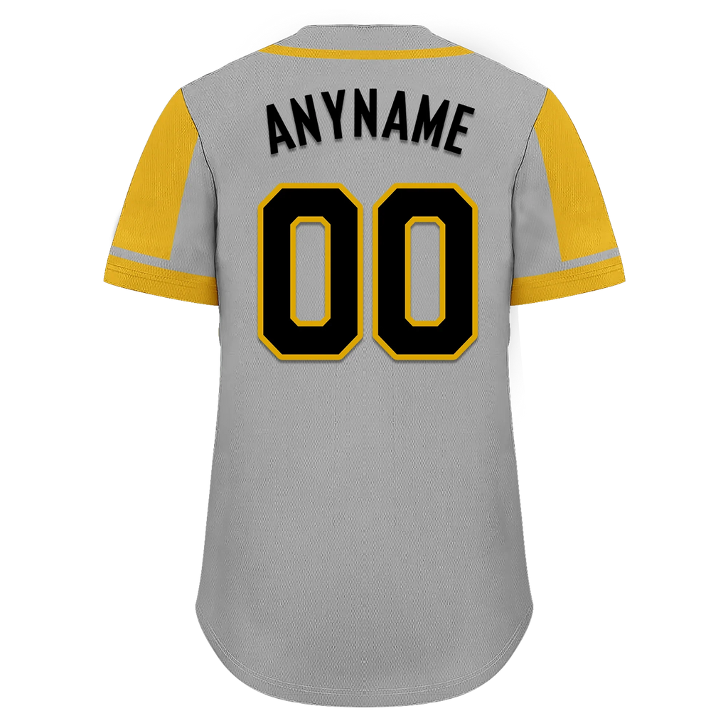 Custom Gray Yellow Raglan Sleeves Personalized Authentic Baseball Jersey BSBJ01-D017188 - Coolcustomize