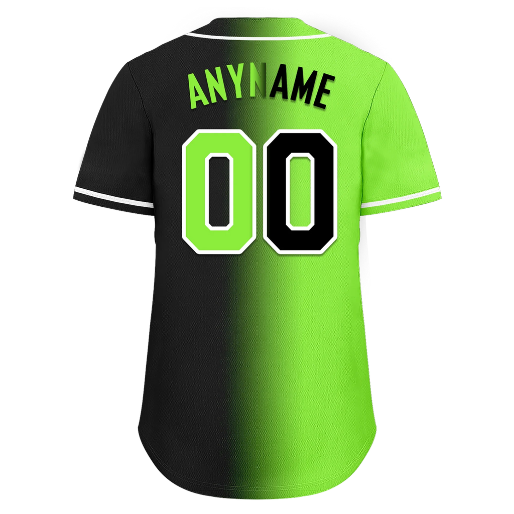 Custom Green Black Gradient Fashion Personalized Authentic Baseball Jersey BSBJ01-D0a709c - Coolcustomize