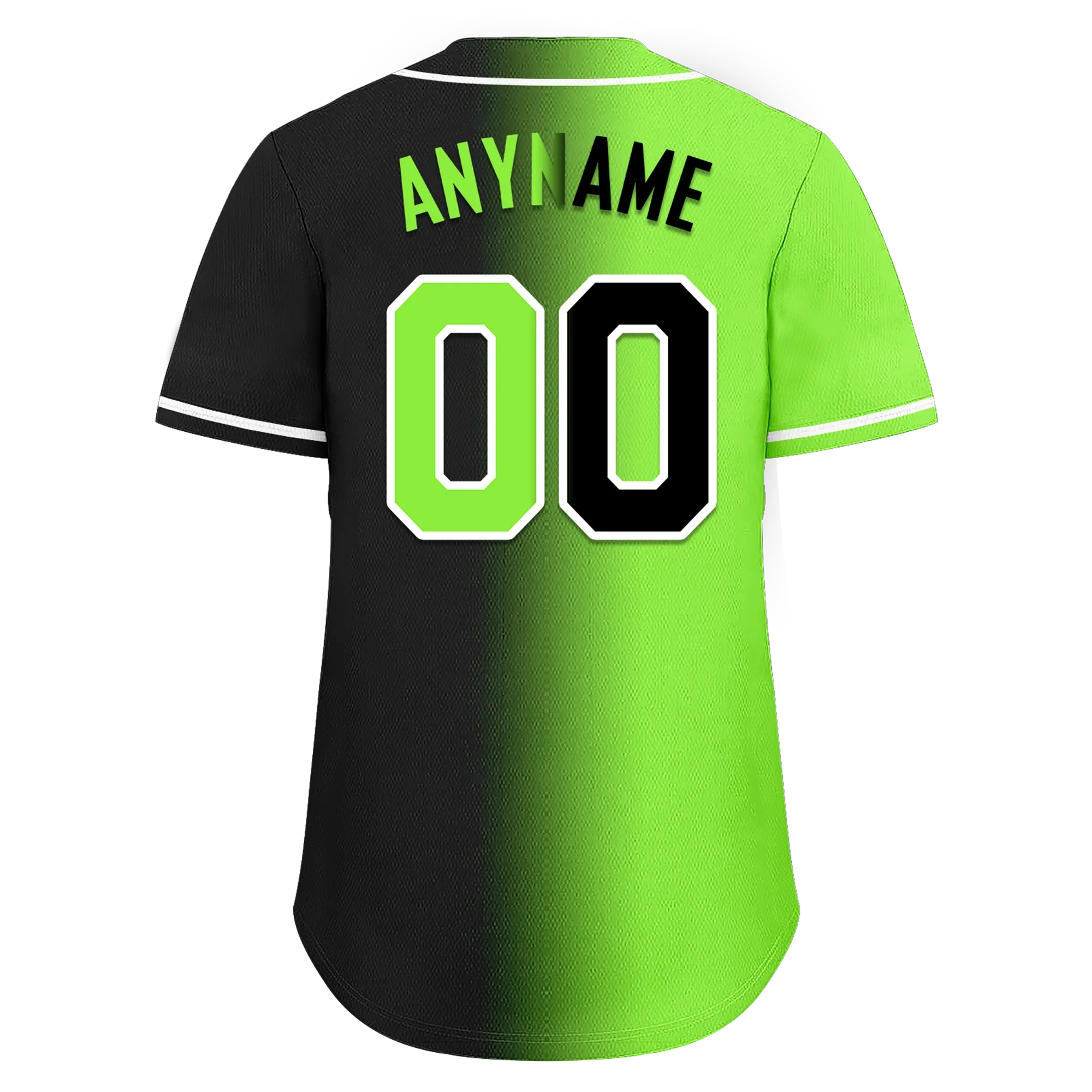 Custom Green Black Gradient Fashion Personalized Authentic Baseball Jersey BSBJ01-D0a709c - Coolcustomize