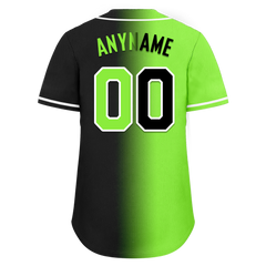 Custom Green Black Gradient Fashion Personalized Authentic Baseball Jersey BSBJ01-D0a709c