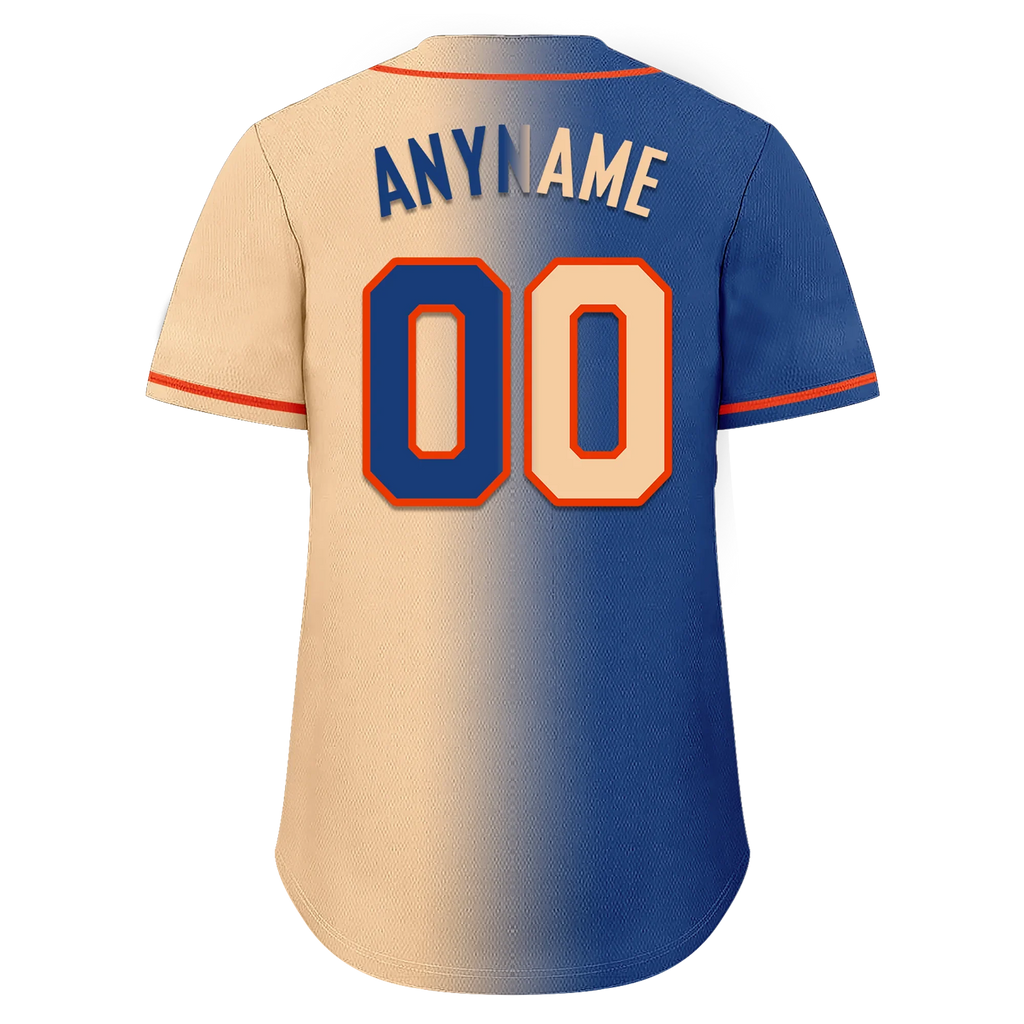 Custom Blue Beige Gradient Fashion Personalized Authentic Baseball Jersey BSBJ01-D0a7077 - Coolcustomize