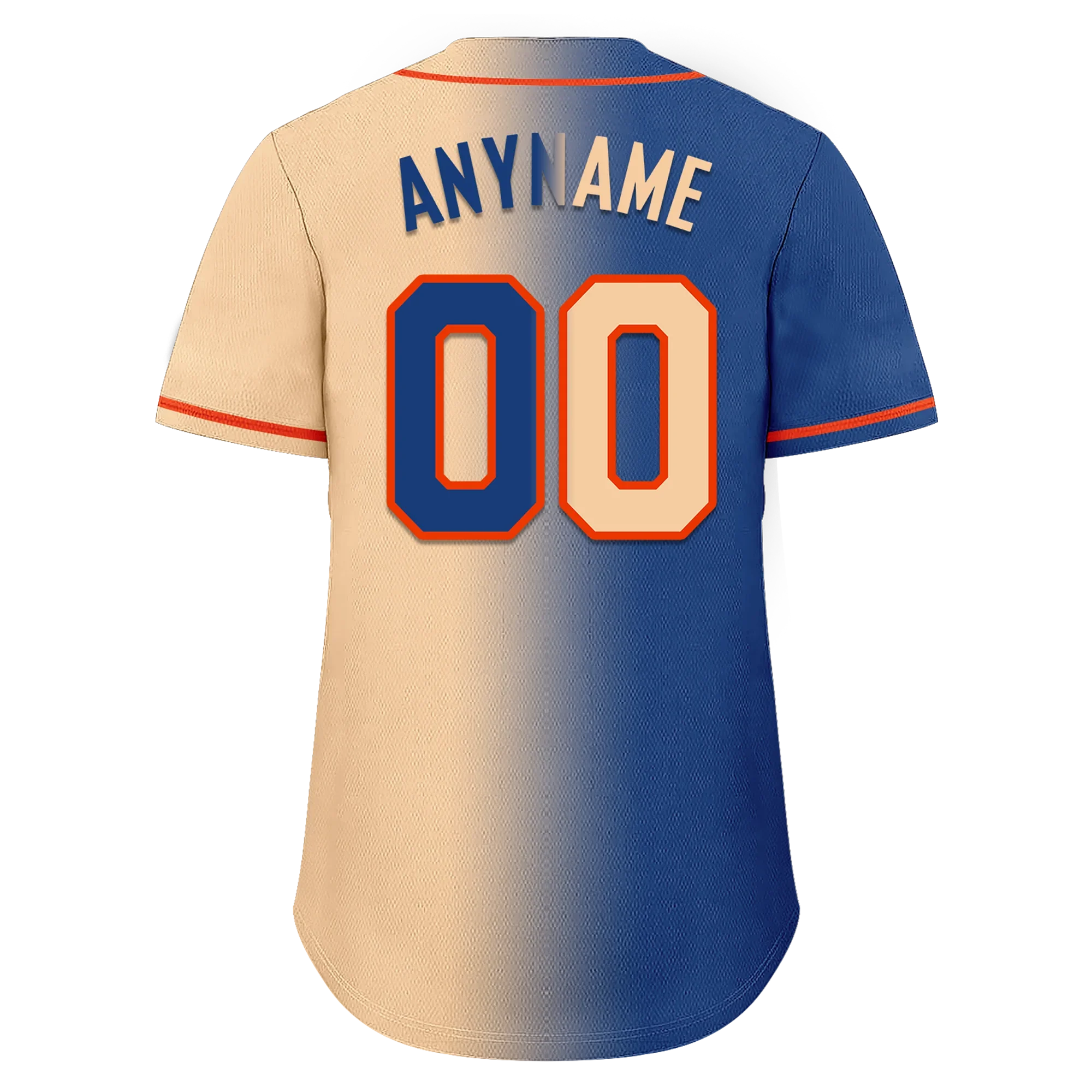 Custom Blue Beige Gradient Fashion Personalized Authentic Baseball Jersey BSBJ01-D0a7077 - Coolcustomize