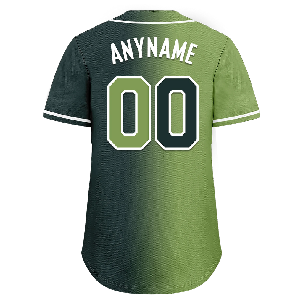 Custom Green Gradient Fashion Personalized Authentic Baseball Jersey BSBJ01-D0a708c - Coolcustomize