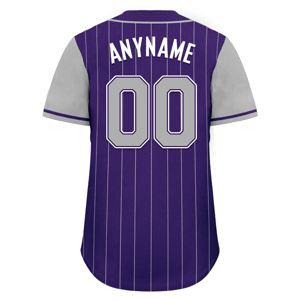 Custom Gray Purple Stripe Fashion Personalized Authentic Baseball Jersey BSBJ01-D017252 - Coolcustomize